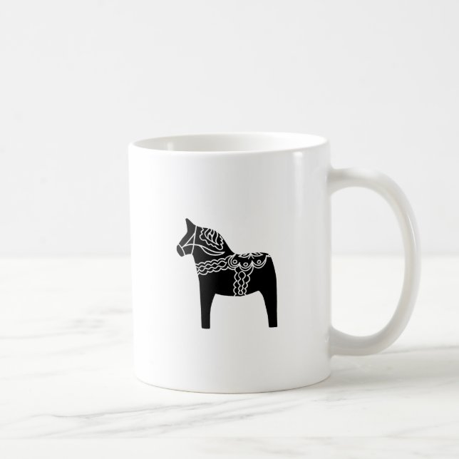 Black Dala Horse Coffee Mug (Right)