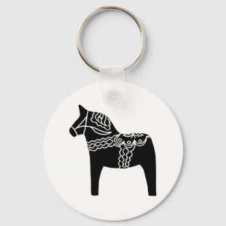 Black Dala Horse Key Ring