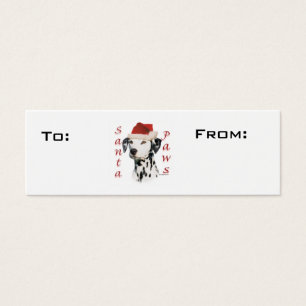 Black Dalmatian Paws Gift Tags