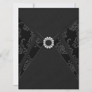 Black Damask All Occasion Party Invitations