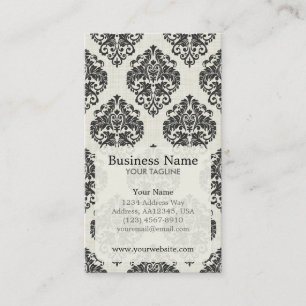 Black Damask Appointment Business Card