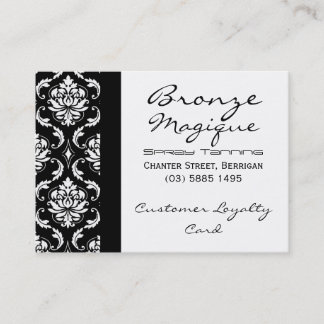 Black Damask Business Customer Loyalty Cards