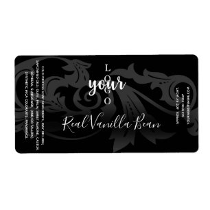 Black Damask Cold Process Soap Label Template
