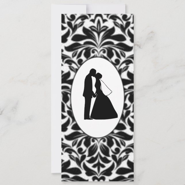 Black Damask & Couple Kiss Bookmarks (Front)
