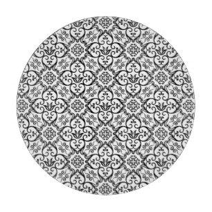 Black Damask Cutting Board