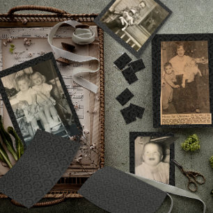 Black Damask Dark Craft Scrapbook Paper