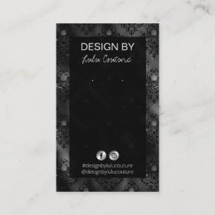 Black Damask DIY Necklace Earring Card Holder