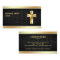Black Damask Gold Foil Jesus Christ Cross Pastor
