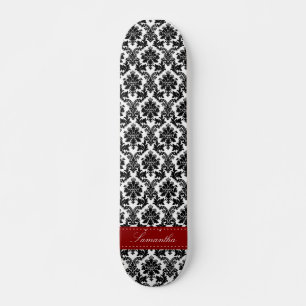 Black Damask Lace Broquade Old School Skateboard