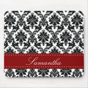 Black Damask Lace Broquade Personalised Mousepad