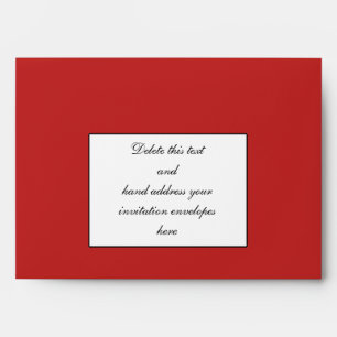 Black Damask Monogram Wedding Envelope Red