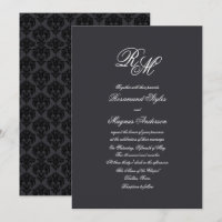 Black Damask | Monogrammed Wedding