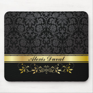 Black Damask Mouse Pad