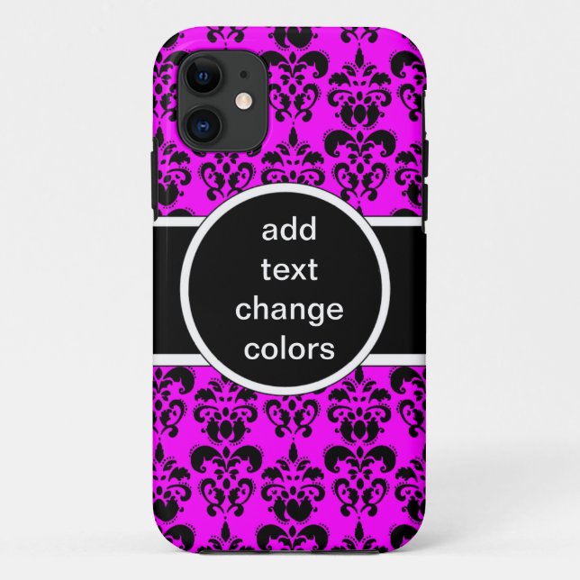 black damask on any colour Case-Mate iPhone case (Back)
