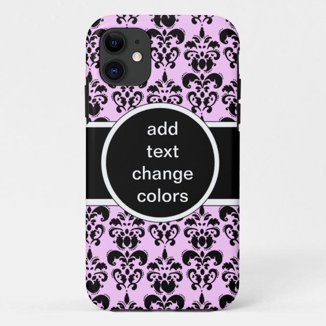 black damask on any colour Case-Mate iPhone case (Back)