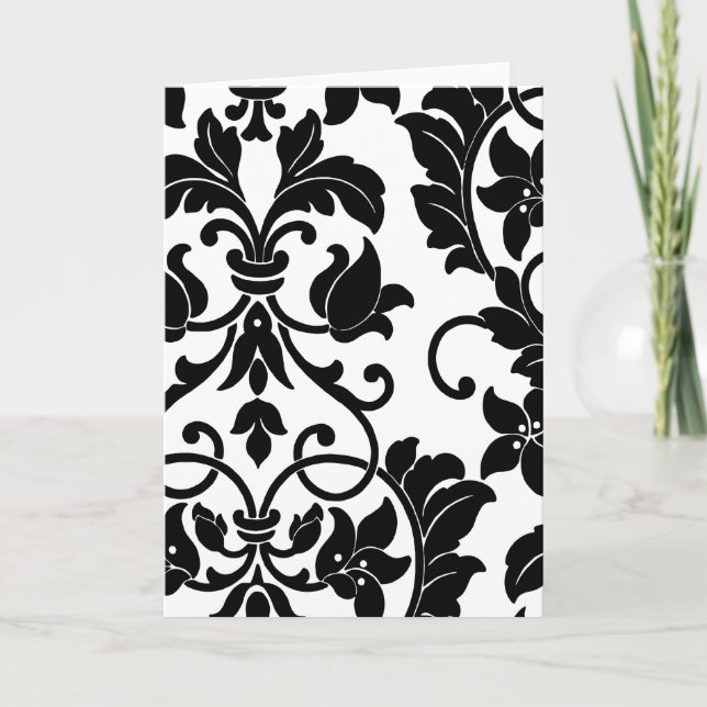 Black Damask on White Card (Front)
