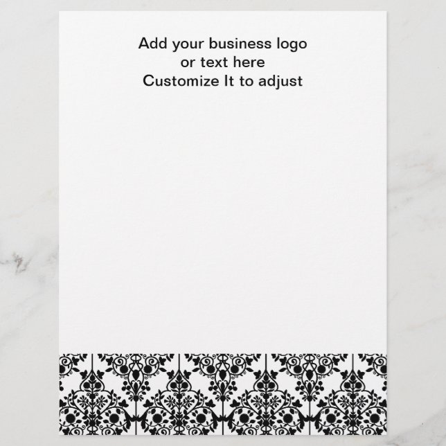 Black Damask Pattern 1 Vintage Floral (Front)