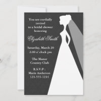 Black Damask Pattern Bridal Shower