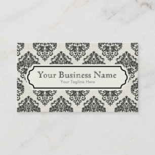 Black Damask Pattern Business Card