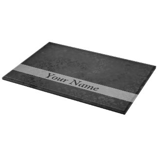 Black damask pattern cutting board