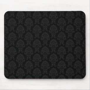 Black Damask Pattern Mouse Pad