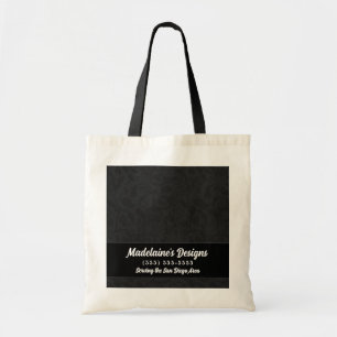 Black Damask Personalised Business Tote Bag
