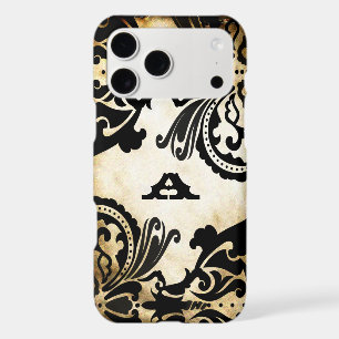 Black Damask Personalised iPhone Case Choose Colou
