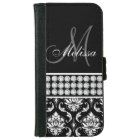 Black Damask Printed Diamonds Personalised