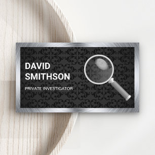 Black Damask Private Detective Investigator Business Card