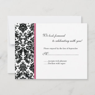 Black Damask RSVP Response Card