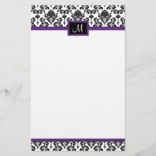 Black Damask stationery