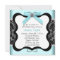 Black Damask Teal Black Sweet 16 Birthday Party