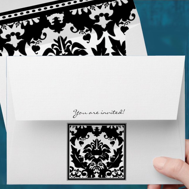 Black Damask Wedding Envelopes (Creator Uploaded)