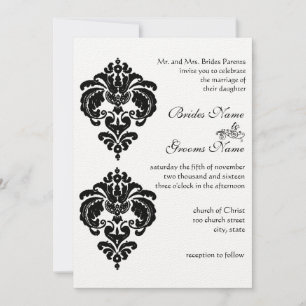 Black Damask Wedding Invitations