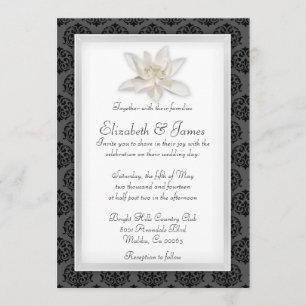 Black Damask Wedding Invitations