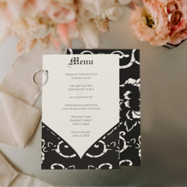 Black Damask Wedding Menu (Creator Uploaded)