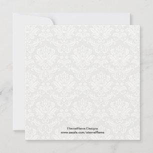 Black Damask Wedding Monogram Invitation
