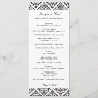 Black Damask Wedding Programs