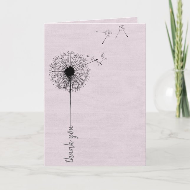 Black dandelion for thank you card (Front)