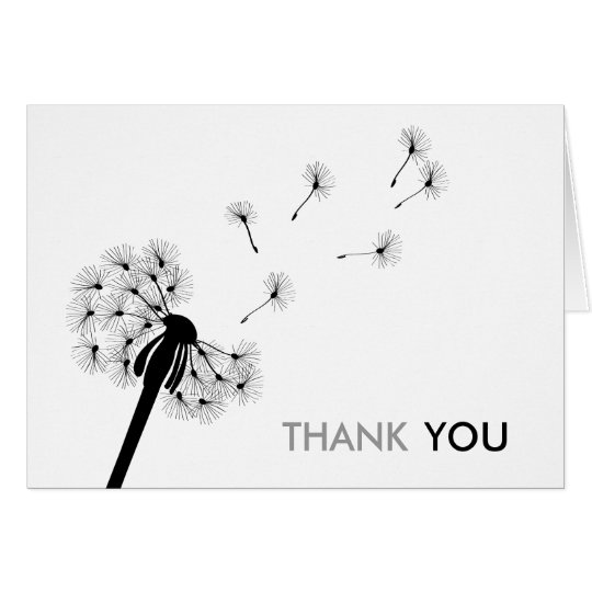 Black Dandelion Thank You Cards