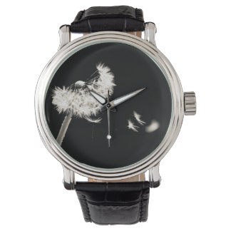 Black dandelion watch black and white