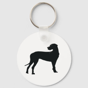 Black Dane Dog Key Ring