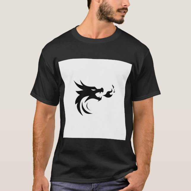 "Black Danger Eagle Graphic Tee for Men" (Front)