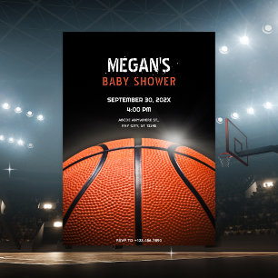 Black dark Basketball BABY SHOWER, Invitation