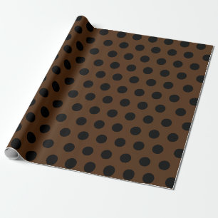 Black & Dark Brown Polka Dot Wrapping Paper