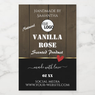 Black Dark Brown Wood Grain Product Labels Logo