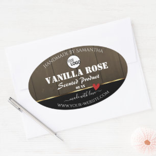 Black Dark Brown Wood Grain Product Labels Logo