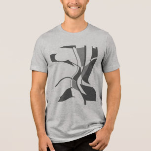 Black Dark Grey Swiveling Swirling Art Abstract Tri-Blend Shirt
