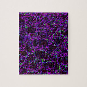 Black Dark Purple Glowing Edge Mystery Fractal Art Jigsaw Puzzle