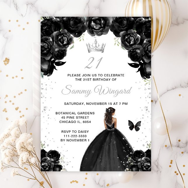 Black Dark Skin Princess Birthday Party Invitation (Creator Uploaded)